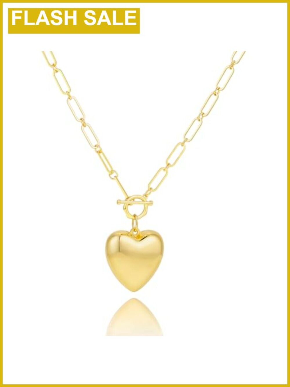 14k Gold Plated Chunky Necklace Paperclip Cuban Chain Women Jewelry